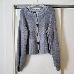 Piper & Scoot Button Down Gray Sweater
